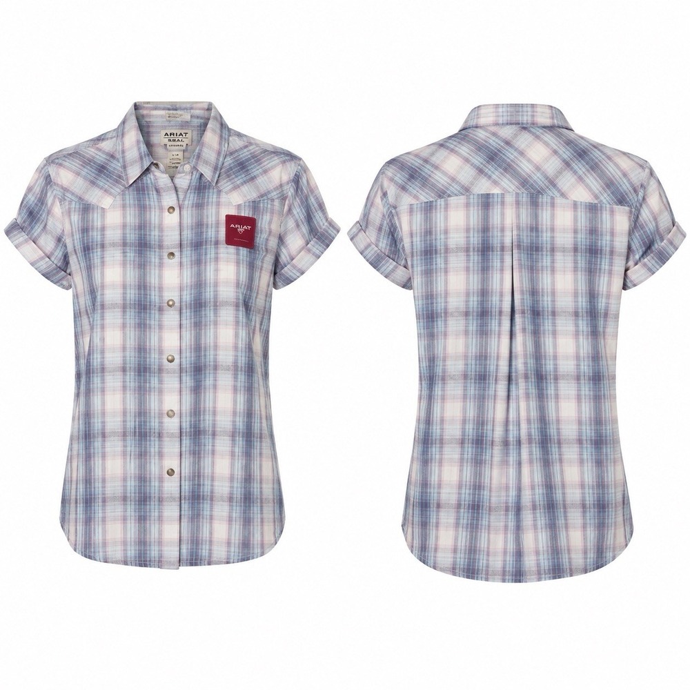 Ariat REAL Billie Jean Plaid Shirt Women’s XXL Relaxed Fit Short Sleeve NEW